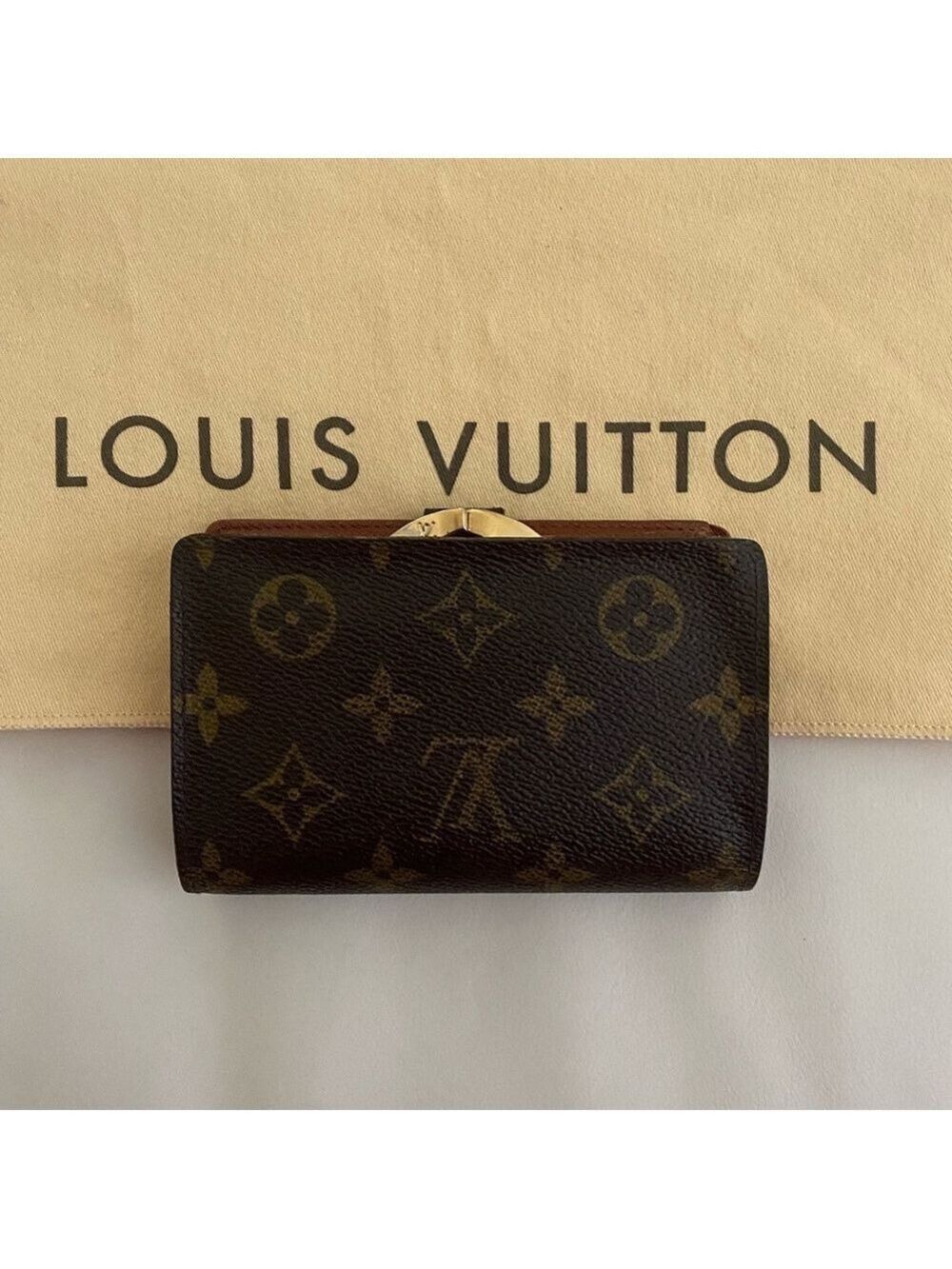 Vintage Authentic Louis Vuitton Monogram Kisslock French Wallet - Picture 3 of 10